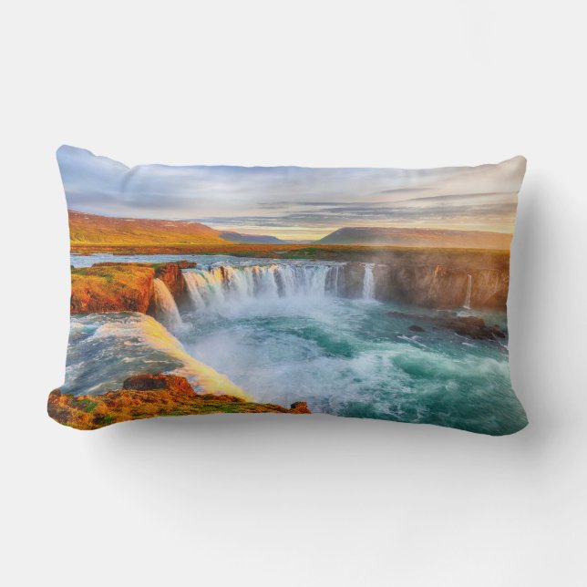 Coussin Rectangle Chutes de Godafoss, Islande (Recto)