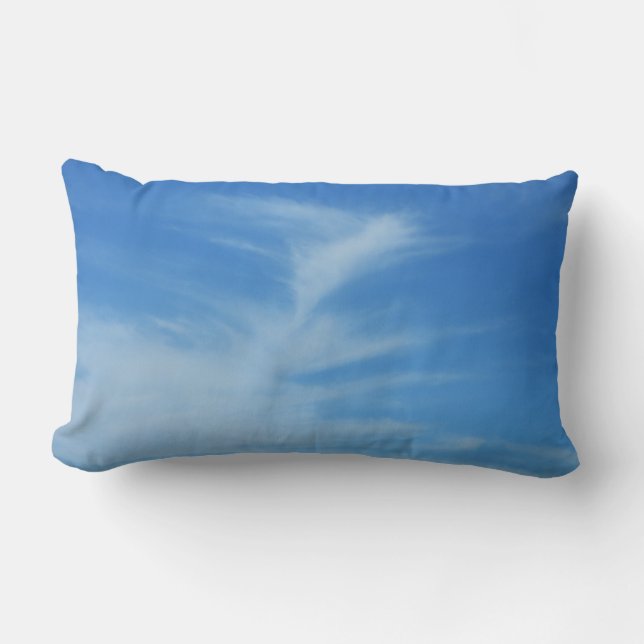 Coussin Rectangle Ciel bleu avec nuages blancs Abstrait Nature Photo (Recto)