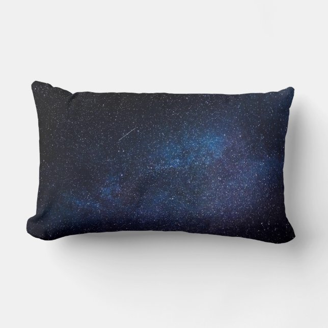 Coussin Rectangle Ciel de galaxie étoilée bleu marine (Recto)