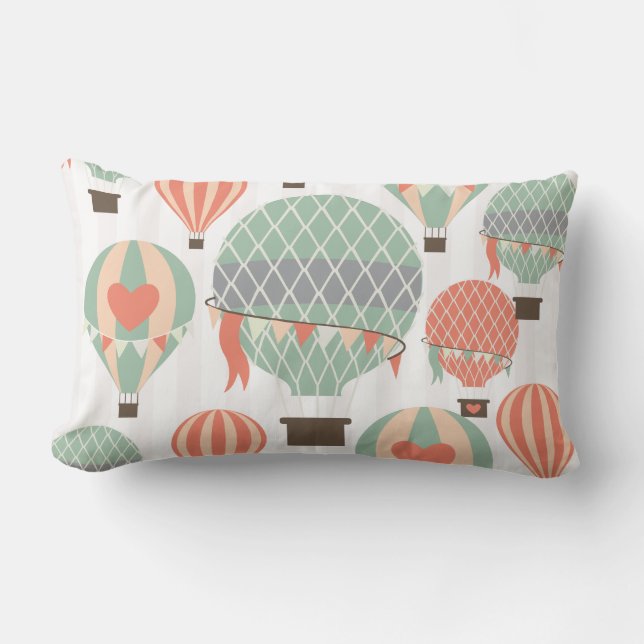 Coussin Rectangle Ciel rayé rose en hausse chaud en pastel de (Recto)