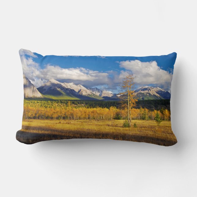 Coussin Rectangle Ciels bleus et nuages au-dessus d'un pré (Recto)