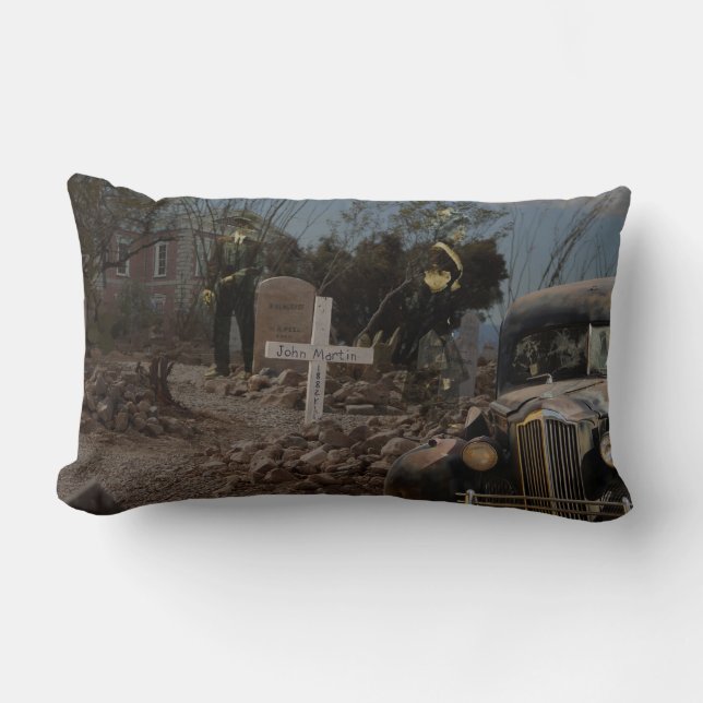 Coussin Rectangle Cimetière hanté à Tombstone (Recto)