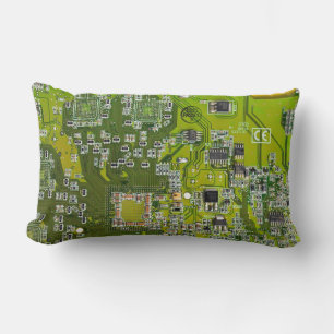 Coussin Rectangle Circuit imprimé circuit imprimé circuit vert circu