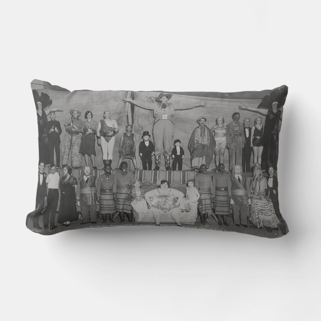 Coussin Rectangle Circus Side Show Freaks / Projectile humain (Recto)