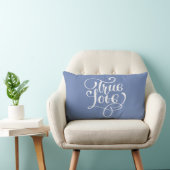 Coussin Rectangle Citation d'Amour Véritable Typographie Bleu Barbea (Chaise)