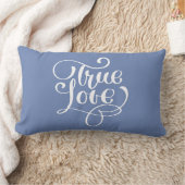 Coussin Rectangle Citation d'Amour Véritable Typographie Bleu Barbea (Couverture)