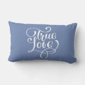 Coussin Rectangle Citation d'Amour Véritable Typographie Bleu Barbea (Verso)