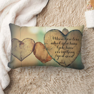Coussin Rectangle Citation de carreau d'amour et de gratitude