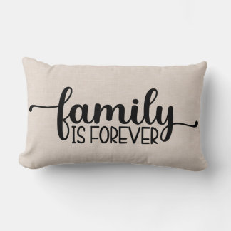 Coussin Rectangle Citation de famille de lin moderne Faux