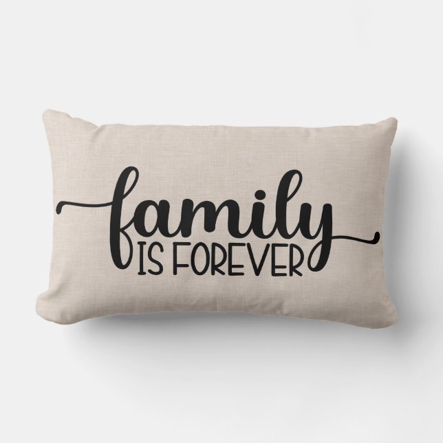 Coussin Rectangle Citation de famille de lin moderne Faux (Recto)
