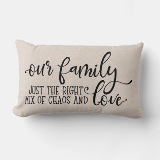 Coussin Rectangle Citation de famille de lin moderne Faux