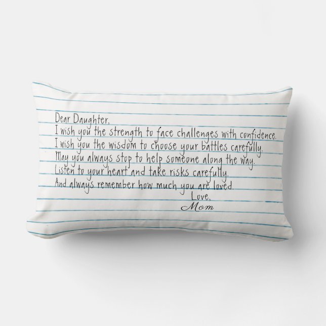 Coussin Rectangle Citation De Fille Sur Papier Carnet (Recto)