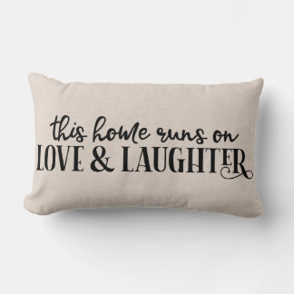 Coussin Rectangle Citation de maison de lin Faux moderne