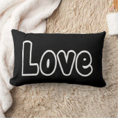 Coussin Rectangle Citation de motivation amour Noir & Blanc (Couverture)