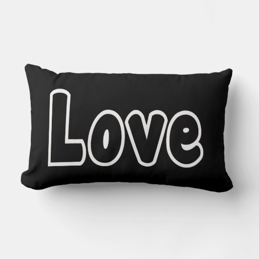Coussin Rectangle Citation de motivation amour Noir & Blanc (Recto)