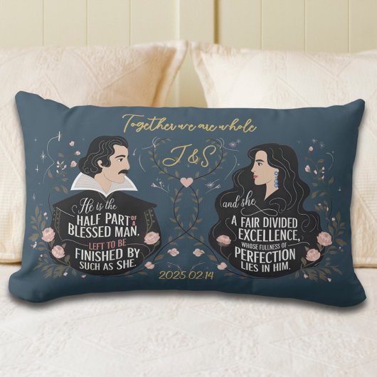 Coussin Rectangle Citation Élégante de Monogramme de Conte de Fées d