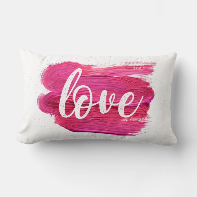 Coussin Rectangle Citation Paint Love Paint Oil rose (Recto)