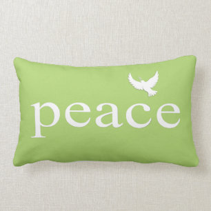 Coussin Rectangle Citation pour la paix verte