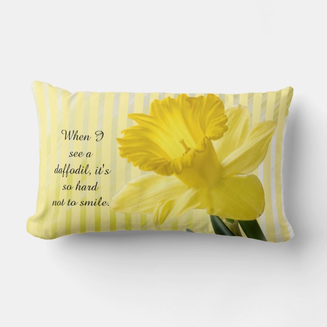 Coussin Rectangle Citation sur l'image jonquille de printemps jaune (Recto)
