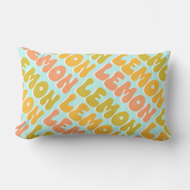 Coussin Rectangle Citron citron rétro (Recto)