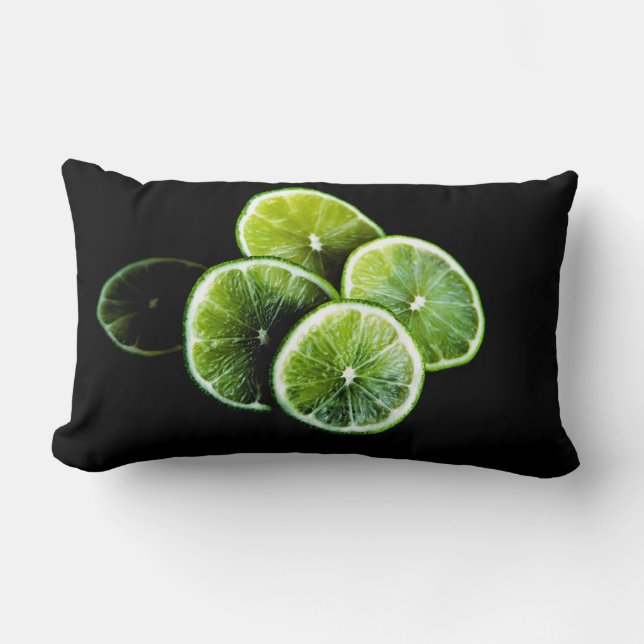 Coussin Rectangle citron de chaux (Recto)
