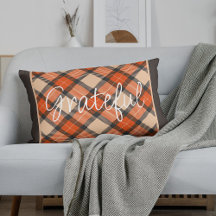 Citrouille d'automne classique Orange Brown Tartan