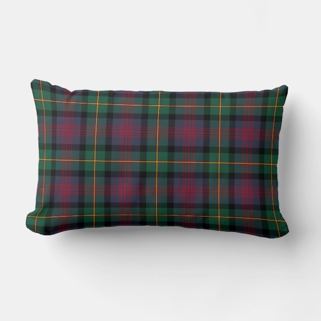 Coussin Rectangle Clan bleu marine et vert Logan Scottish Plaid (Recto)
