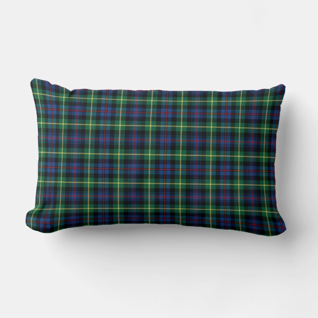 Coussin Rectangle Clan Farquharson bleu et vert Scottish Plaid (Recto)