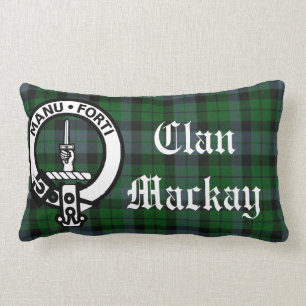 Coussin Rectangle Clan Mackay Crest Badge and Tartan
