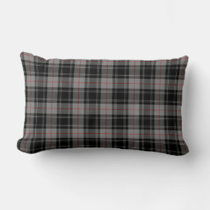 Coussin Rectangle Clan Moffat Tartan Gris et noir Plaid