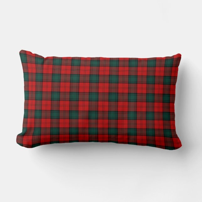 Coussin Rectangle Clan Stewart d'Atholl tartan rouge et vert (Recto)