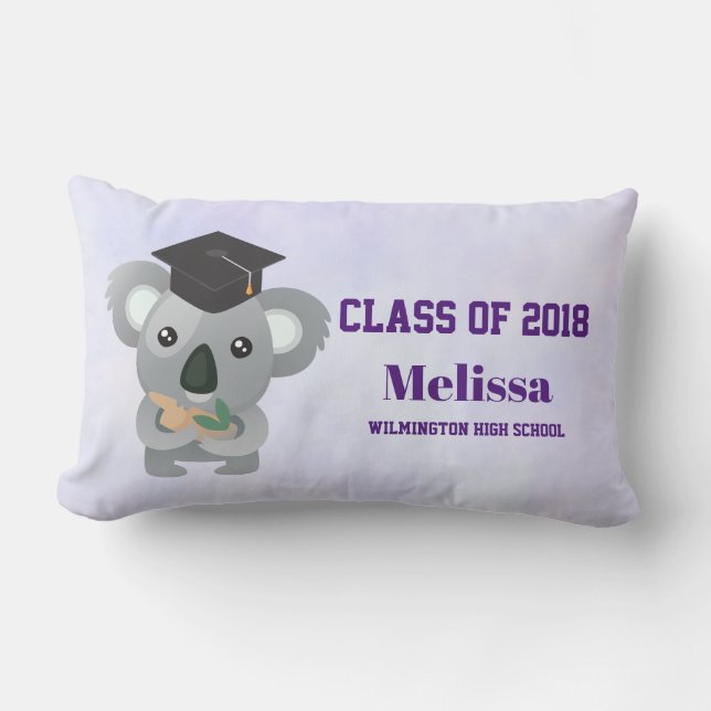 Coussin Rectangle Classe de 20xx Cute Koala Ours dans la casquette d (Recto)