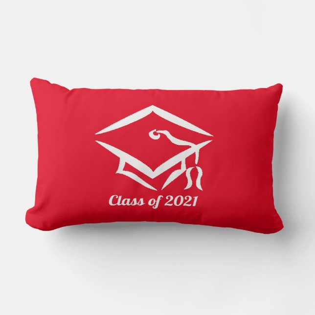 Coussin Rectangle Classe de diplôme de 2021 REDWHT (Recto)