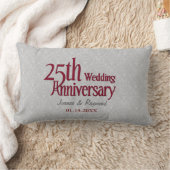 Coussin Rectangle Classic Silver Damask 25e anniversaire Mariage (Couverture)