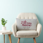 Coussin Rectangle Classic Silver Damask 25e anniversaire Mariage (Chaise)