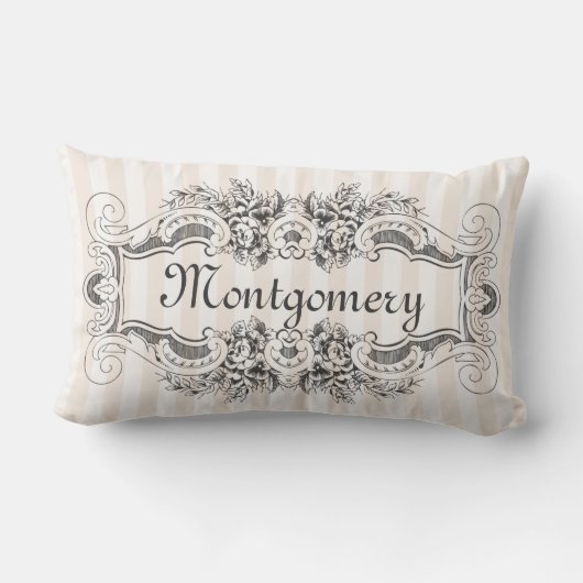 Coussin Rectangle Classic Stripes Style Victorien Cadre M. & Mme (Verso)