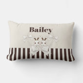 Coussin Rectangle Classique Moderne Rayure Mignonne Fille Lapin Jume (Recto)