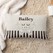 Coussin Rectangle Classique Moderne Stripe Cute Twin Bunny Girl (Couverture)