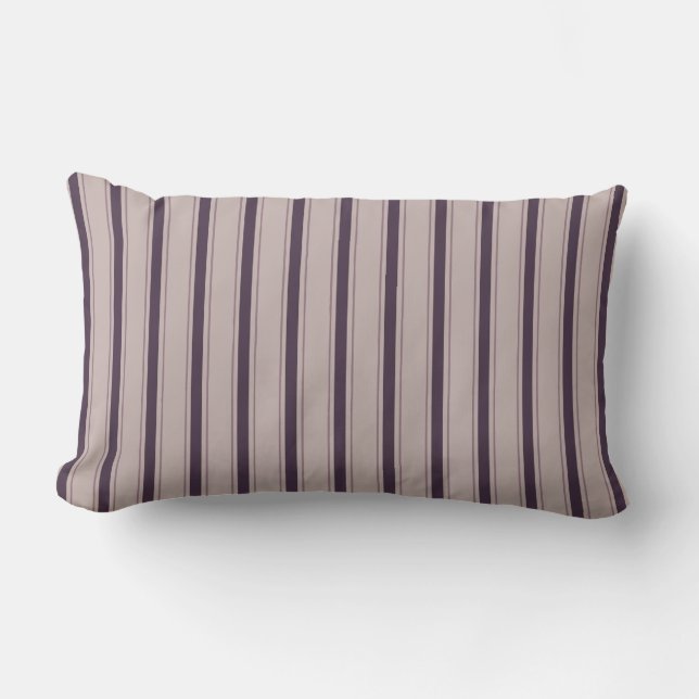 Coussin Rectangle Classique rayé Cozy Saison Maison Aubergine (Recto)