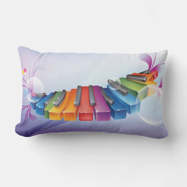 Coussin Rectangle Clavier abstrait coloré (Recto)