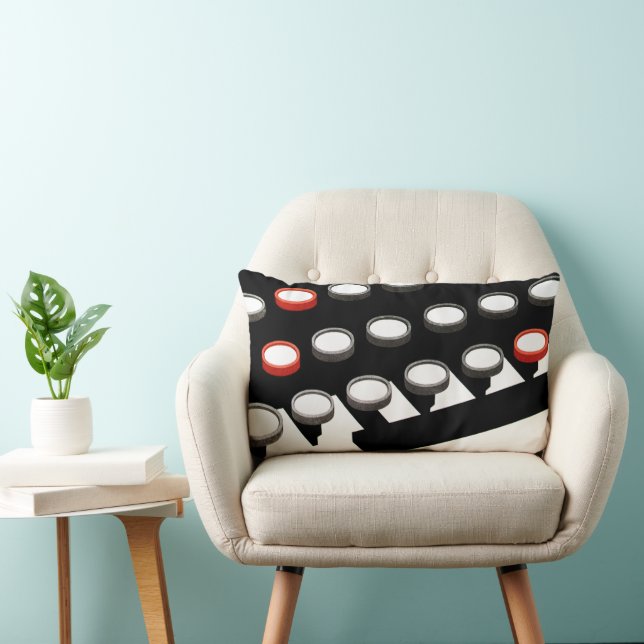 Coussin Rectangle Clavier de machine à écrire ancienne de style rétr (Chaise)