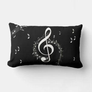Coussin Rectangle Clé de sol climaxique musique noir