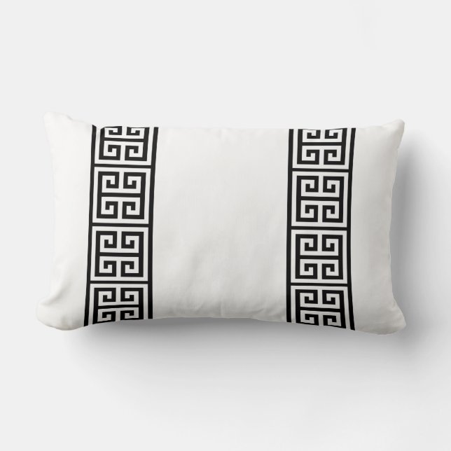 Coussin Rectangle Clé grecque en blanc (Recto)