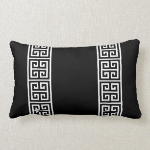 Coussin Rectangle Clé grecque en noir
