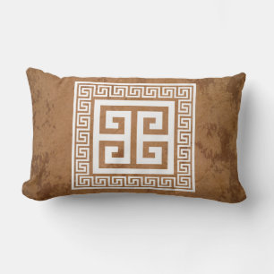 Coussin Rectangle Clé grecque Motif blanc Design Jeu d'oreiller