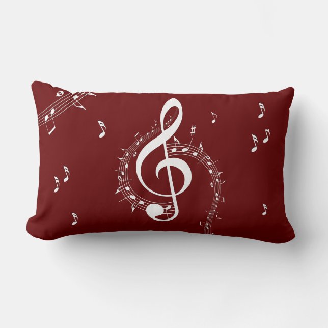 Coussin Rectangle Climacic G Clef Music Rouge (Recto)