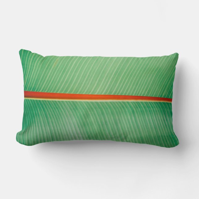 Coussin Rectangle Closeup photo de la feuille verte (Recto)