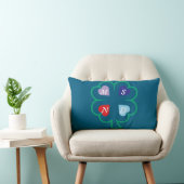 Coussin Rectangle Clover avec les coeurs (Chaise)