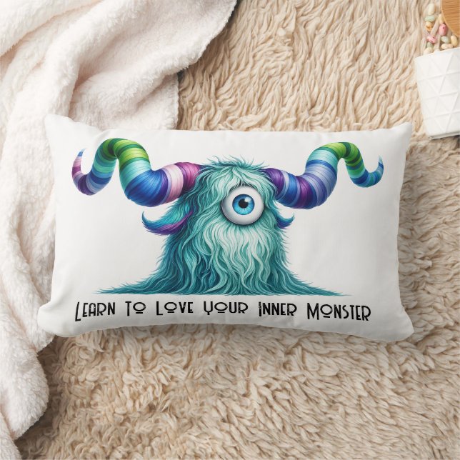 Coussin Rectangle Clyde – Le Monstre Curieux aux Grands Yeux (Couverture)