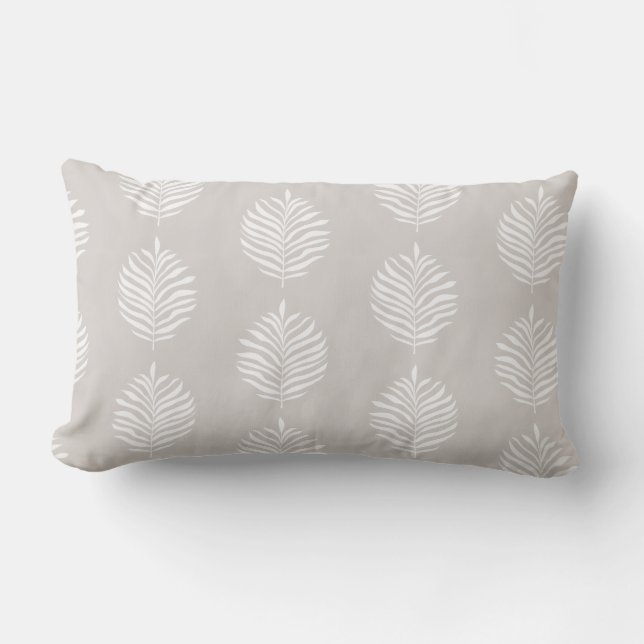 Coussin Rectangle Coastal Palm Leaf Pattern White Sand (Recto)